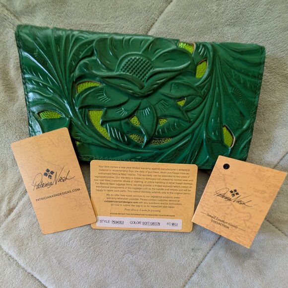 Patricia Nash leather wallet purse NWOT green - Picture 7 of 8